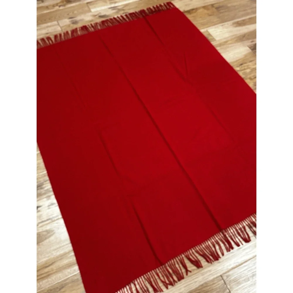 NWOT Williams Sonoma Cashmere Throw Fringe Red 50